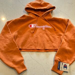 🍊Orange Champion hooded cropped sweatshirt🍊